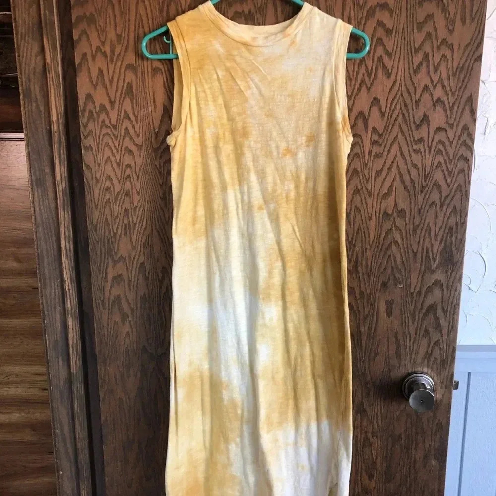 Yellow Tie Dye Midi‎ Dress XS